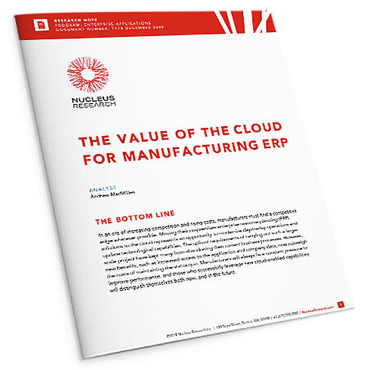 The Value of the Cloud for Manufacturing ERP