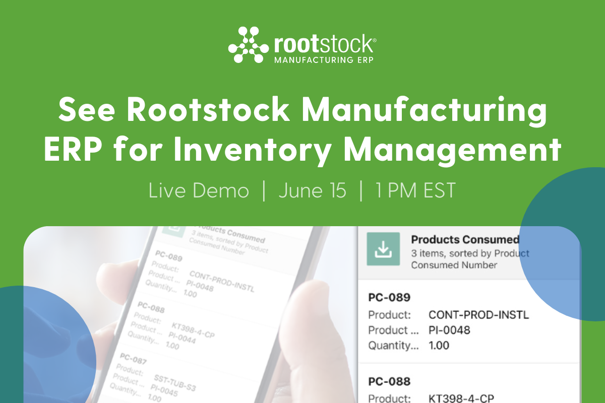 Rootstock Manufacturing ERP for Inventory Management
